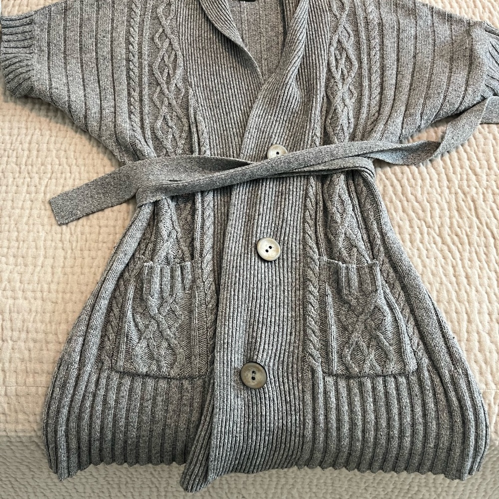 Gray Women's Knit Sweater Cardigan